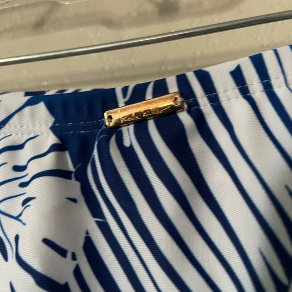 Nicole Miller Blue and White Tropical Bikini Skirt - Picture 3 of 8